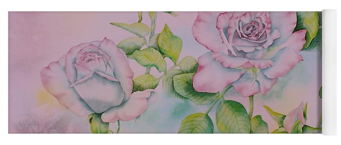 Roses Yoga Mat featuring the painting Rose Bloom by Heather Gallup