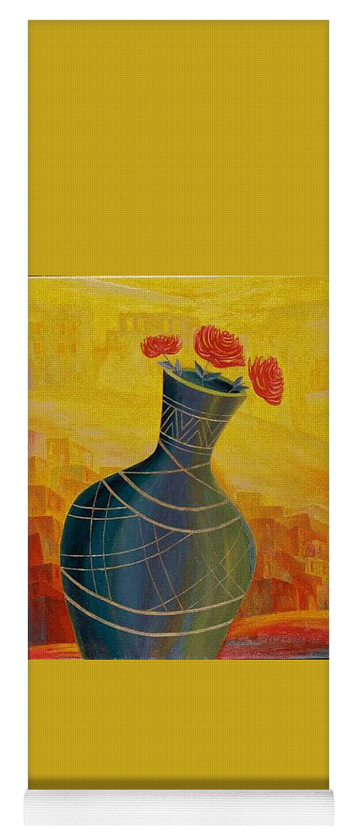 Roses Yoga Mat featuring the painting Roses by Israel Tsvaygenbaum