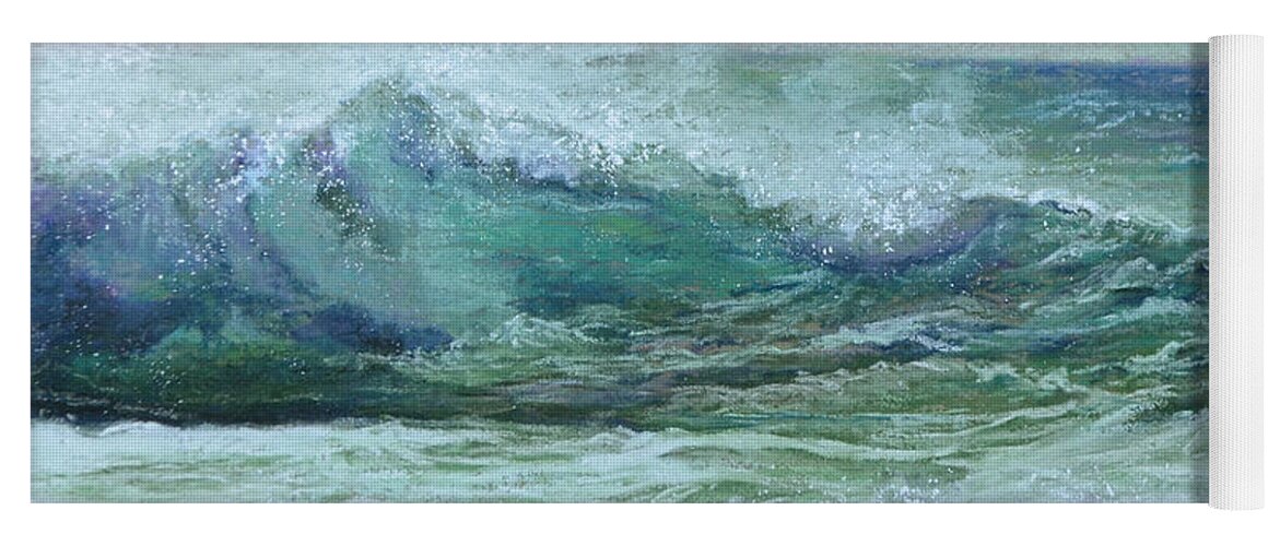 Sea Yoga Mat featuring the painting Rough Surf by Joanne Grant