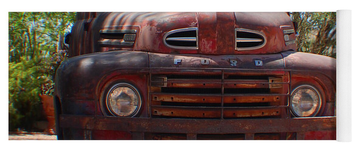 Ford Yoga Mat featuring the photograph Route 66 Ford TRuck by Leticia Latocki