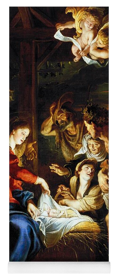1608 Yoga Mat featuring the painting Adoration of the Shepherds by Peter Paul Rubens