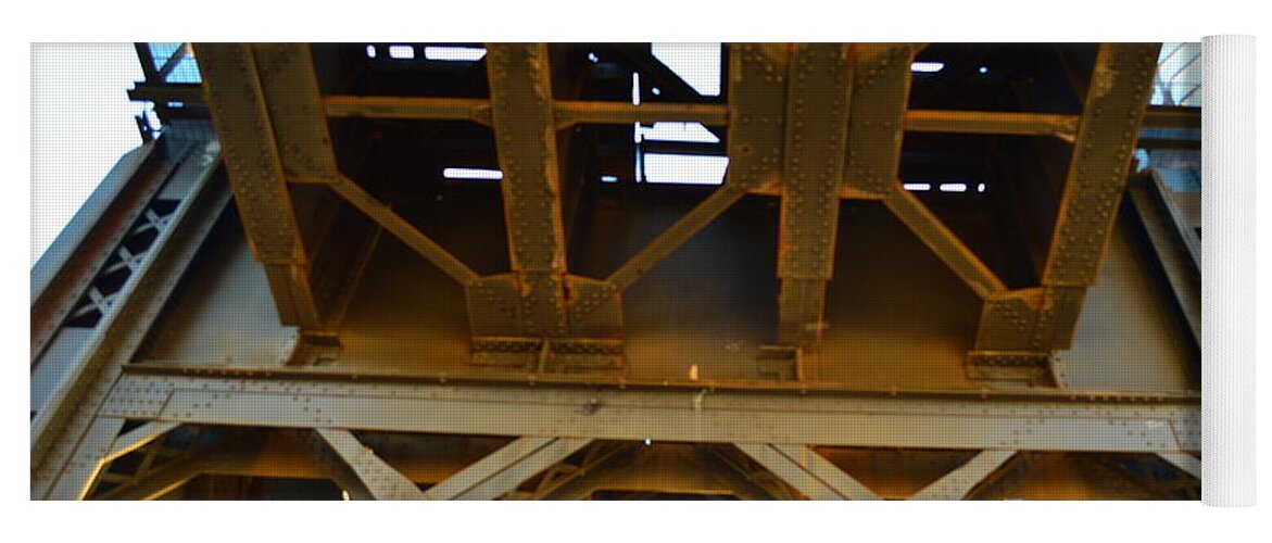 Rusty Yoga Mat featuring the photograph Rusty Train Trestle Beams by Stacie Siemsen