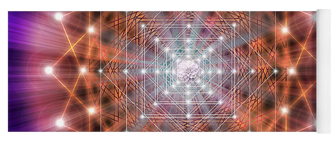 Endre Yoga Mat featuring the digital art Sacred Geometry 43 by Endre Balogh
