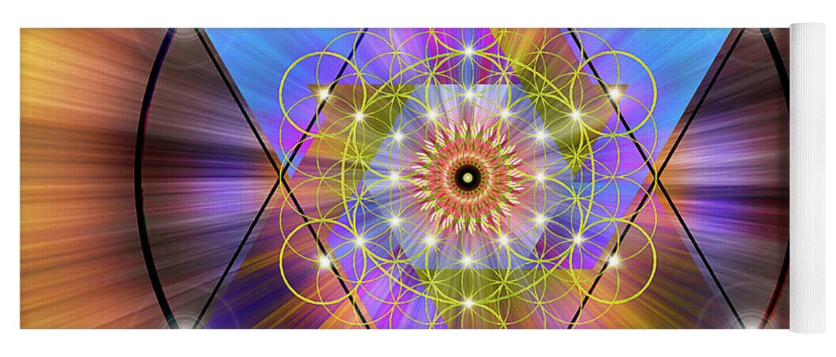 Endre Yoga Mat featuring the digital art Sacred Geometry 44 by Endre Balogh