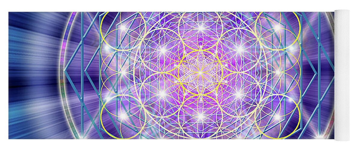 Endre Yoga Mat featuring the digital art Sacred Geometry 46 by Endre Balogh