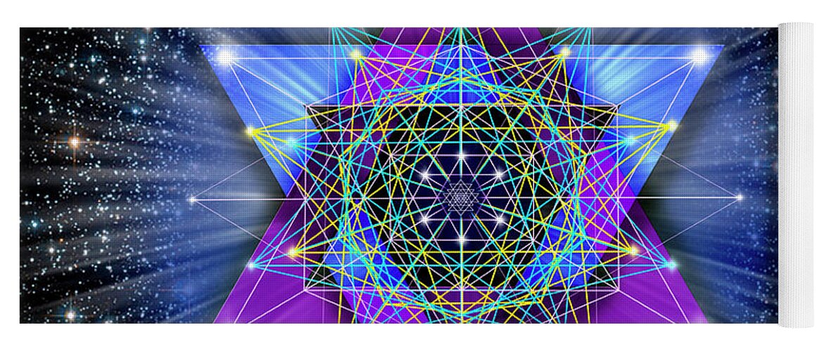 Endre Yoga Mat featuring the digital art Sacred Geometry 70 by Endre Balogh