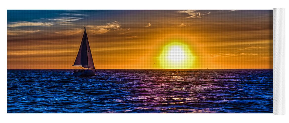 Sailing Yoga Mat featuring the photograph Sailing Monterey Bay by Tommy Farnsworth