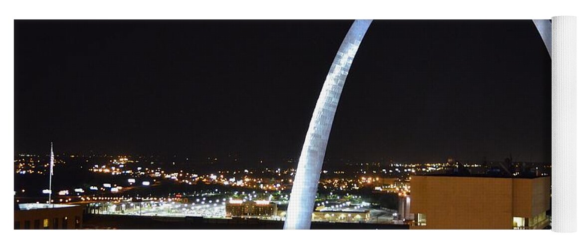 Saint Louis Yoga Mat featuring the photograph Saint Louis Skyline and Jefferson Expansion Arch by Jeff at JSJ Photography