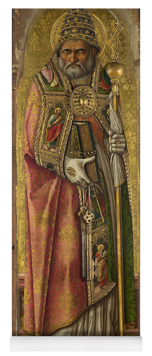 Carlo Crivelli Yoga Mat featuring the painting Saint Peter by Carlo Crivelli