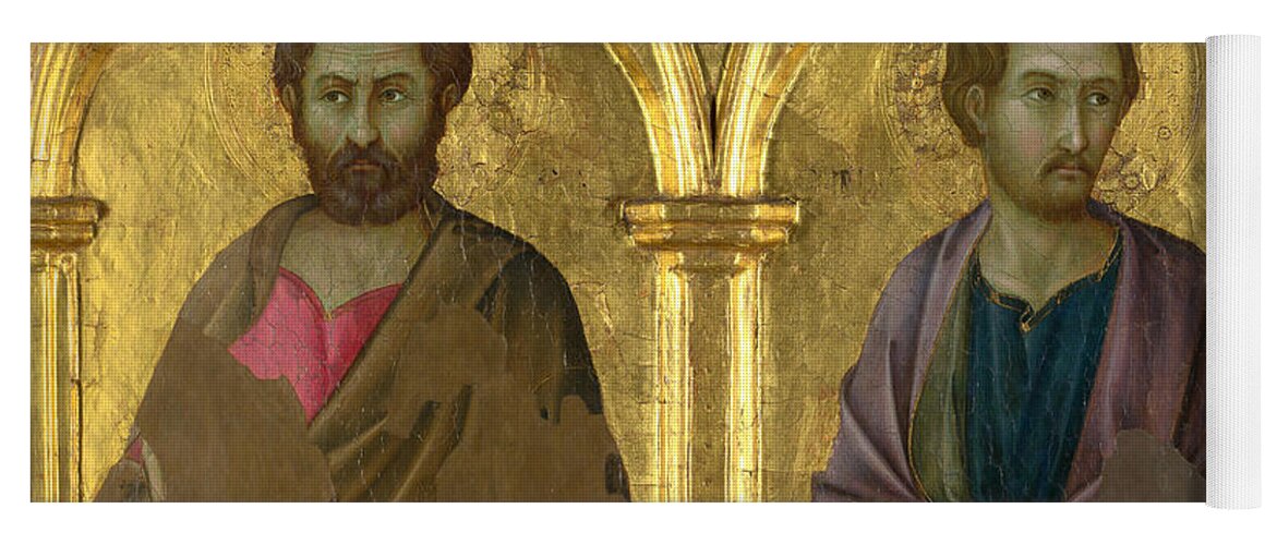 Ugolino Di Nerio Yoga Mat featuring the painting Saint Simon and Saint Thaddeus by Ugolino di Nerio
