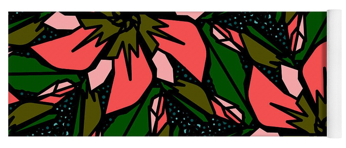 Salmon-pink Yoga Mat featuring the digital art Salmon-pink by Elizabeth McTaggart