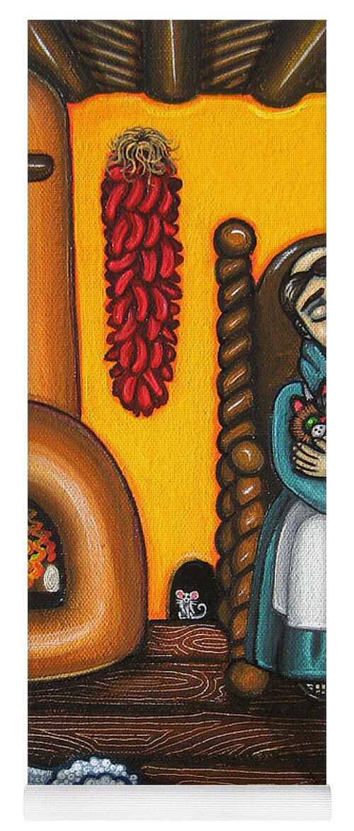 Folk Art Yoga Mat featuring the painting San Pascuals Nap by Victoria De Almeida