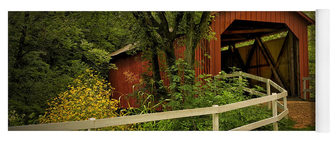 Landscape Yoga Mat featuring the photograph Sandy Creek Bridge Near Hillsboro MO DSC06888 by Greg Kluempers