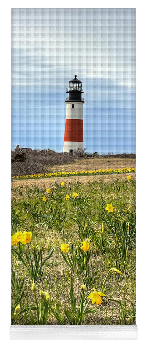 Lighthouse Yoga Mat featuring the photograph Sankaty Lighthouse Nantucket by Donna Doherty