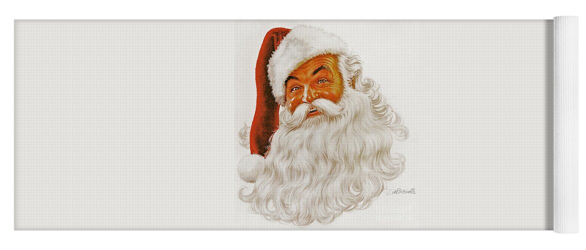 Santa Claus Yoga Mat featuring the painting Santa Claus Portrait by Dick Bobnick
