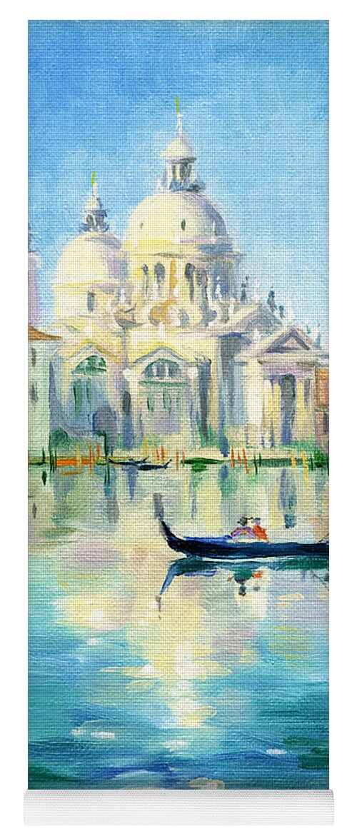 Oil Painting Yoga Mat featuring the painting Santa Maria Della Salute by Maria Rabinky