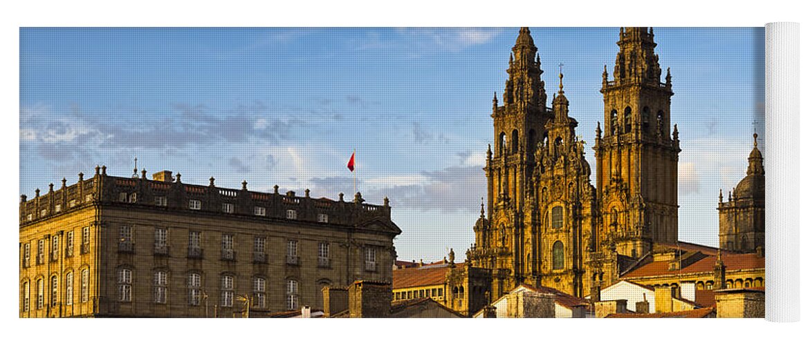 Panorama Yoga Mat featuring the photograph Santiago de Compostela Cathedral Galicia Spain by Pablo Avanzini