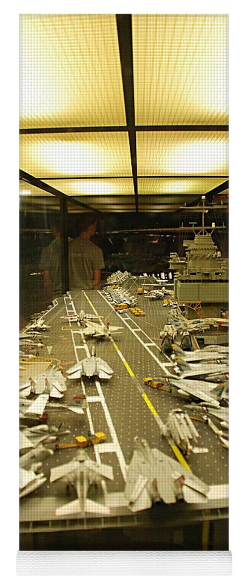 Navy Yoga Mat featuring the photograph Scale Model Aircraft Carrier by Kenny Glover