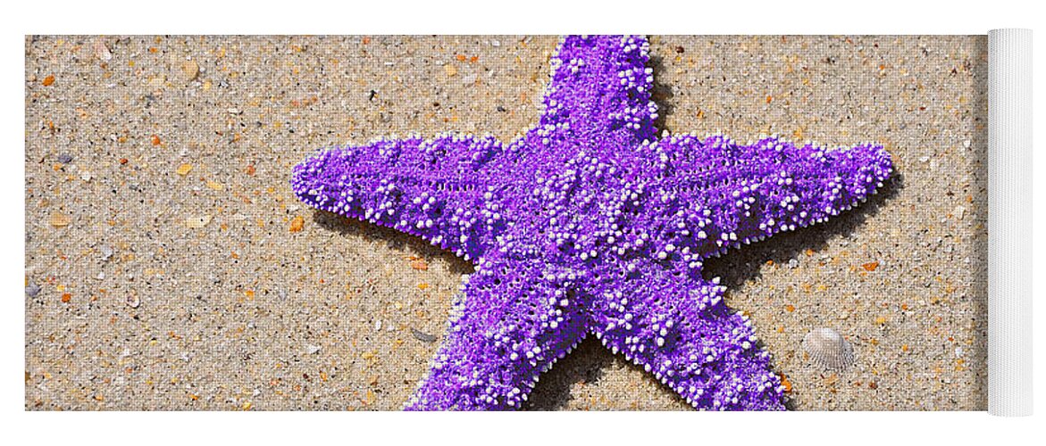 Purple Sea Star Yoga Mat featuring the photograph Sea Star - Purple by Al Powell Photography USA