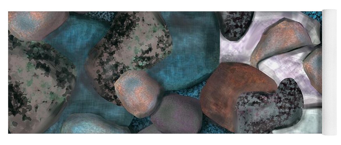 Stones Yoga Mat featuring the digital art Sea stones by Christine Fournier