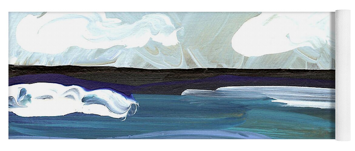 Seascape Yoga Mat featuring the painting Seascape 23 by Helena M Langley