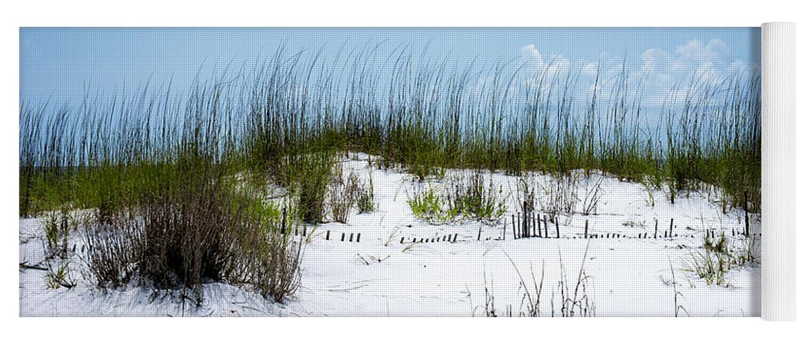 Beach Yoga Mat featuring the photograph Seaside Fenceline by David Morefield