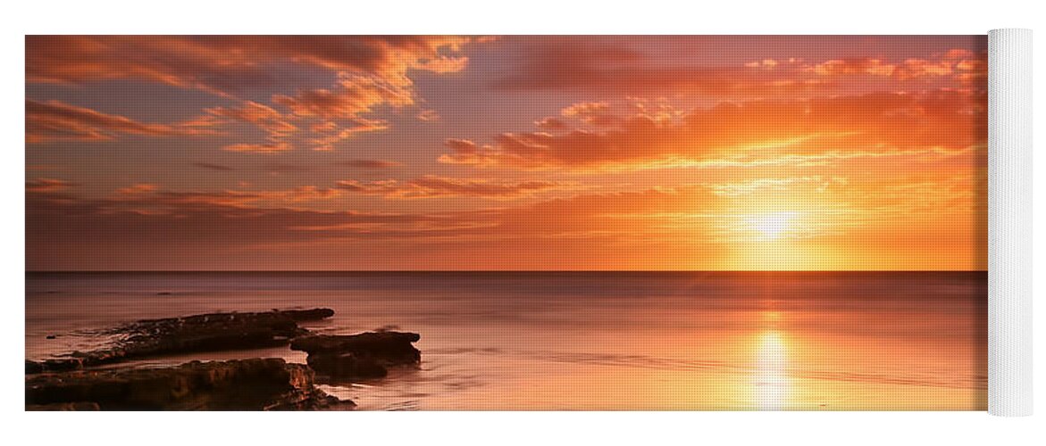 Sunset Yoga Mat featuring the photograph Seaside Reef Sunset 15 by Larry Marshall