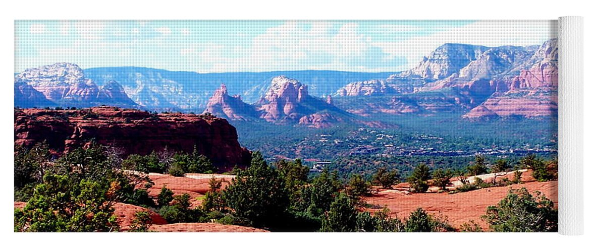 Red Yoga Mat featuring the photograph Sedona-11 by Dean Ferreira