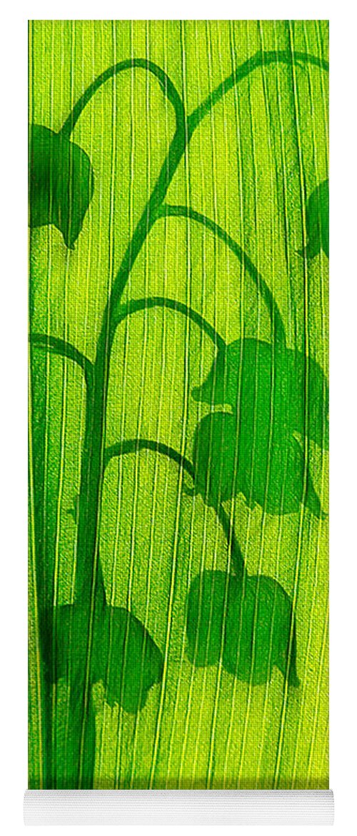  Animal Themes Yoga Mat featuring the digital art Shadows lily of the valley flowers by Odon Czintos