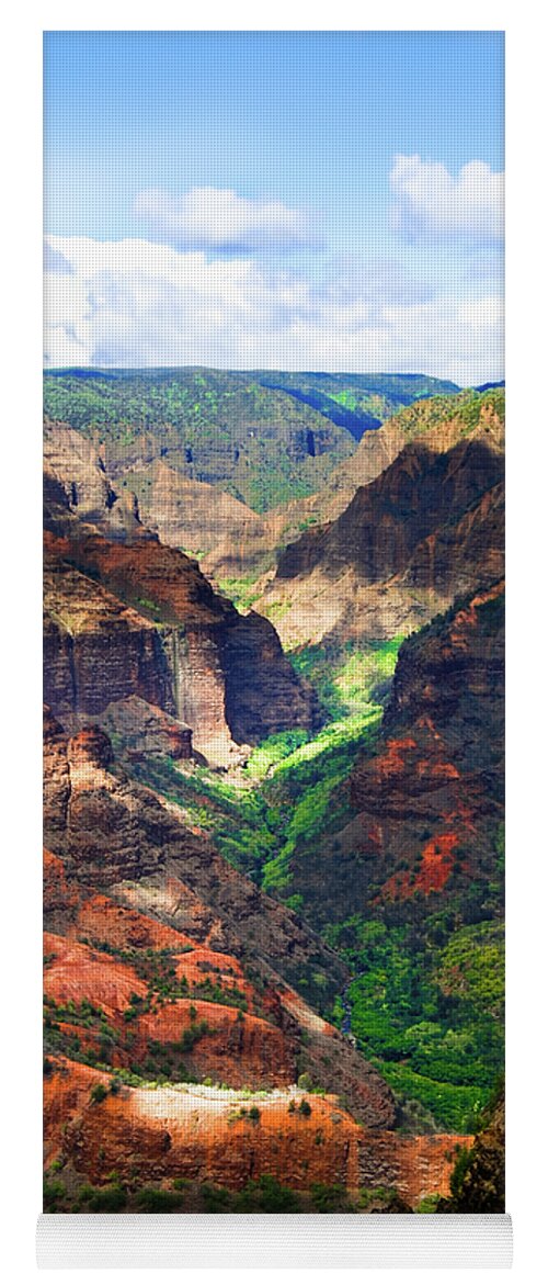 Canyon Yoga Mat featuring the photograph Shadows of Waimea Canyon by Christi Kraft