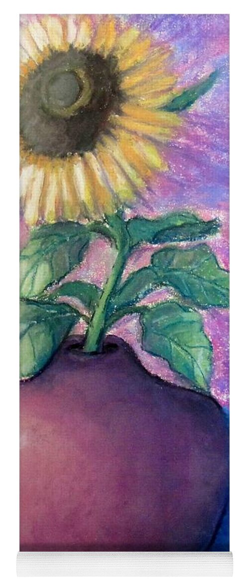 Sunflower Yoga Mat featuring the painting Shine on Me by Laurie Morgan