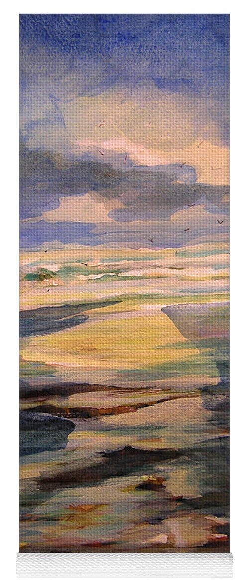 Art Yoga Mat featuring the painting Shoreline sunrise 11-9-14 by Julianne Felton