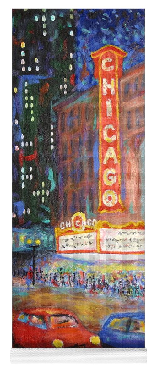 Chicago Yoga Mat featuring the painting Showtime by J Loren Reedy