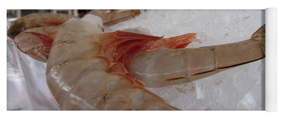 Shrimp Yoga Mat featuring the photograph Shrimp On Ice by James B Toy