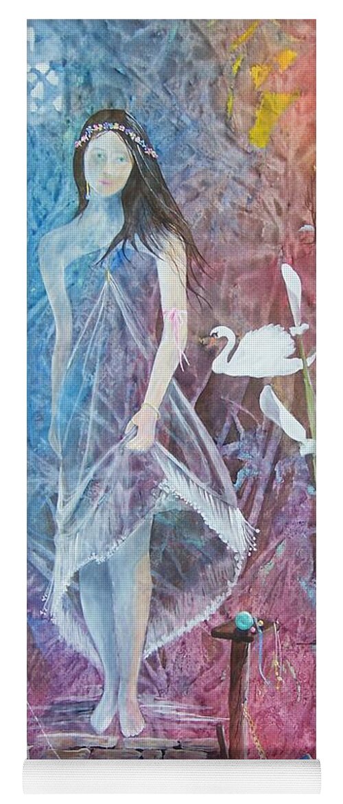 Girl Yoga Mat featuring the painting Sian Nia by Jackie Mueller-Jones