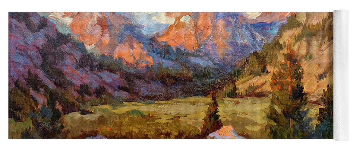 Sierra Nevada Mountains Yoga Mat featuring the painting Sierra Nevada Mountains by Diane McClary