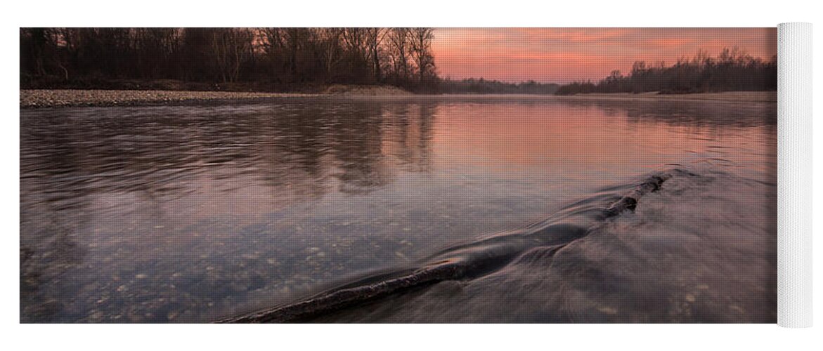 Landscape Yoga Mat featuring the photograph Silent river by Davorin Mance