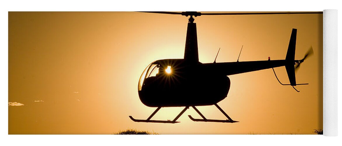 Robinson R44 Yoga Mat featuring the photograph Silhouette by Paul Job