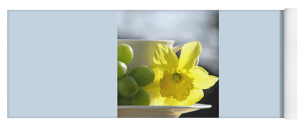 Tea Cups Yoga Mat featuring the photograph Sipping Spring by Angela Davies