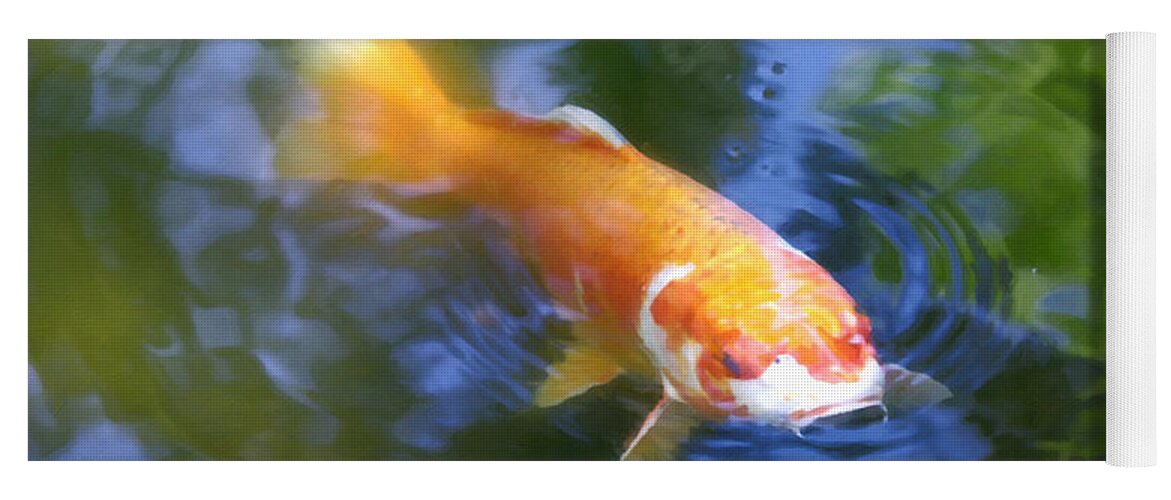 Japanese Gardens Bring Me Much Peace And Tranquility. I Find Them Great Places To Meditate. Koi Are Some Of My Favorite Fish To Watch Yoga Mat featuring the photograph Skimming the Surface by Spencer Hughes