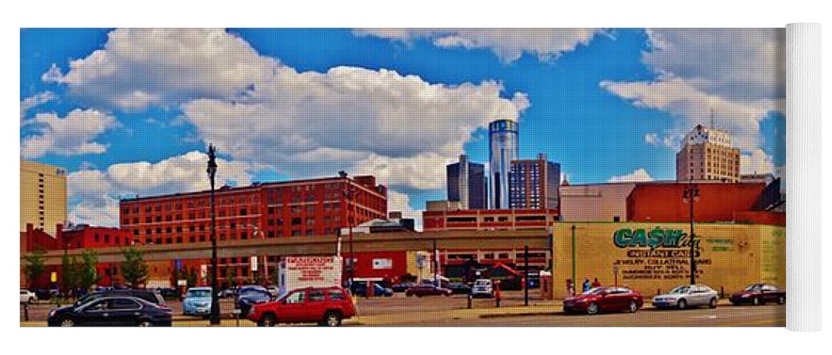 Detroit Yoga Mat featuring the photograph Skyline From The Inside... Detroit by Daniel Thompson