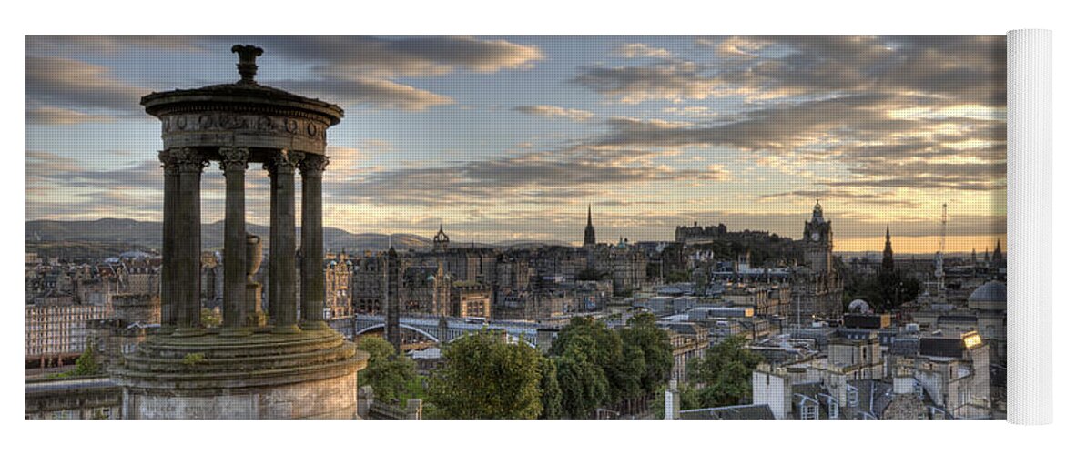 Edinburgh Yoga Mat featuring the photograph Skyline of Edinburgh Scotland by Michalakis Ppalis