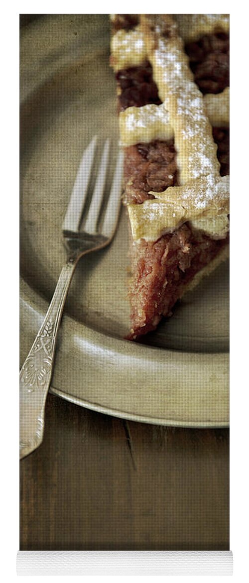 Apple Pie Yoga Mat featuring the photograph Slice of apple pie by Jaroslaw Blaminsky