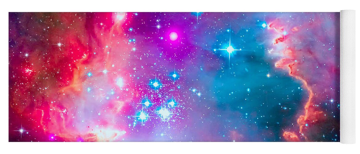 Small Magellanic Cloud Yoga Mat featuring the digital art Small Magellanic Cloud - SMC Galaxy by Ram Vasudev