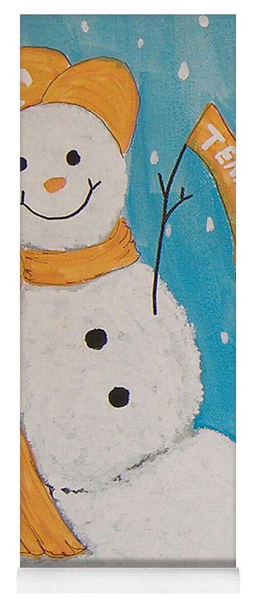 Ut Yoga Mat featuring the painting Snowman University of Tennessee by Lee Owenby