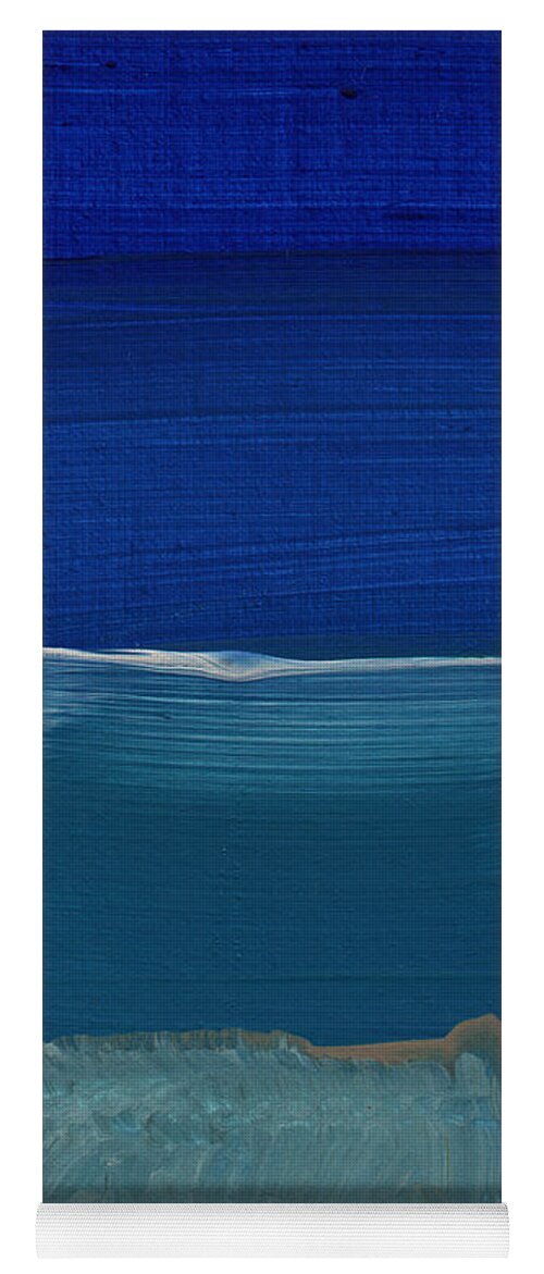 Abstract Art Yoga Mat featuring the painting Soft Crashing Waves- Abstract Landscape by Linda Woods