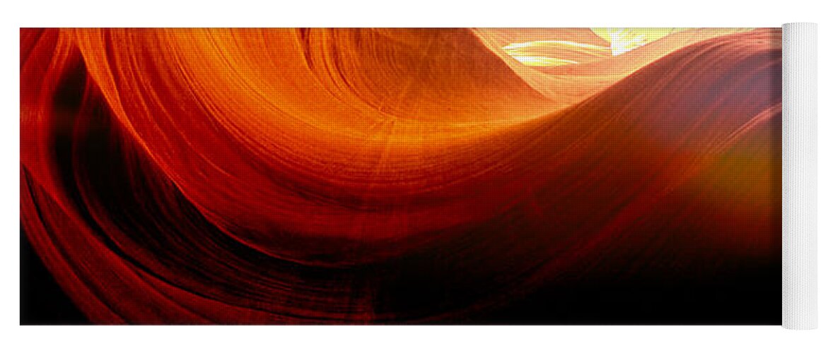 Antelope Canyon Yoga Mat featuring the photograph Somewhere in America series - Red Waves in Antelope Canyon by Lilia S