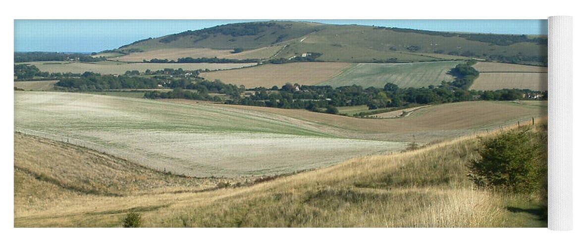South Downs Yoga Mat featuring the photograph South Downs footpath - England by Phil Banks