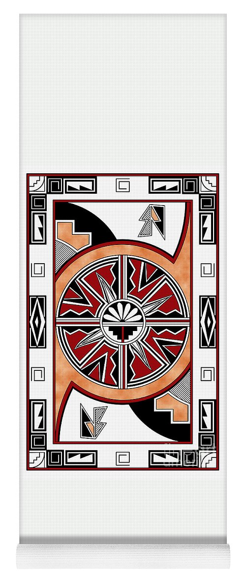  Southwest Yoga Mat featuring the digital art Southwest Collection - Design Six in Red by Tim Hightower