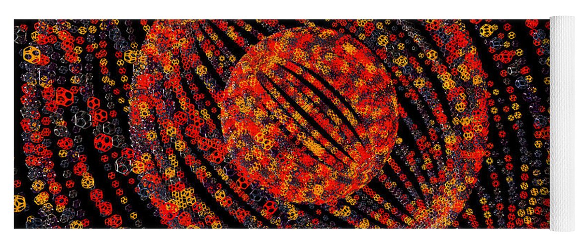 Abstract Yoga Mat featuring the digital art Sphere Blast by William Ladson